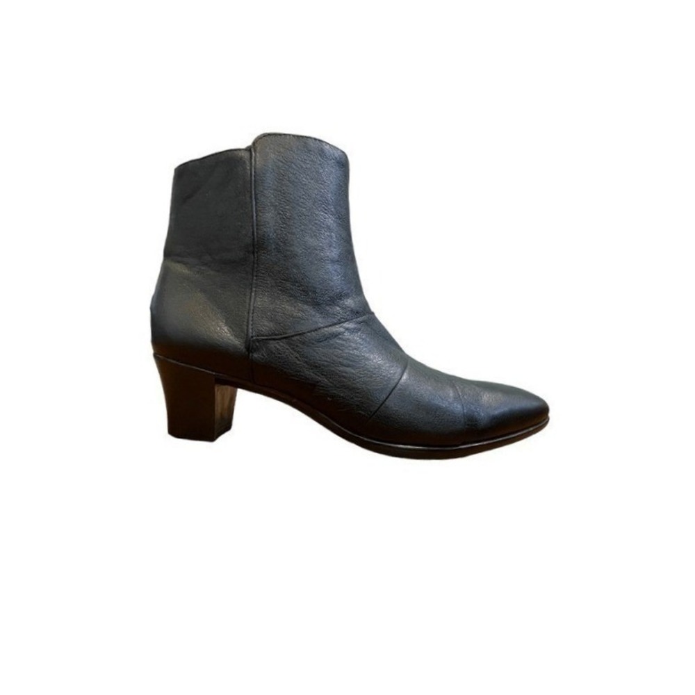 MIXED‎ WIDTH Munro Faith Ankle Boots Black Calf Leather Bootie READ!! 9.5 W